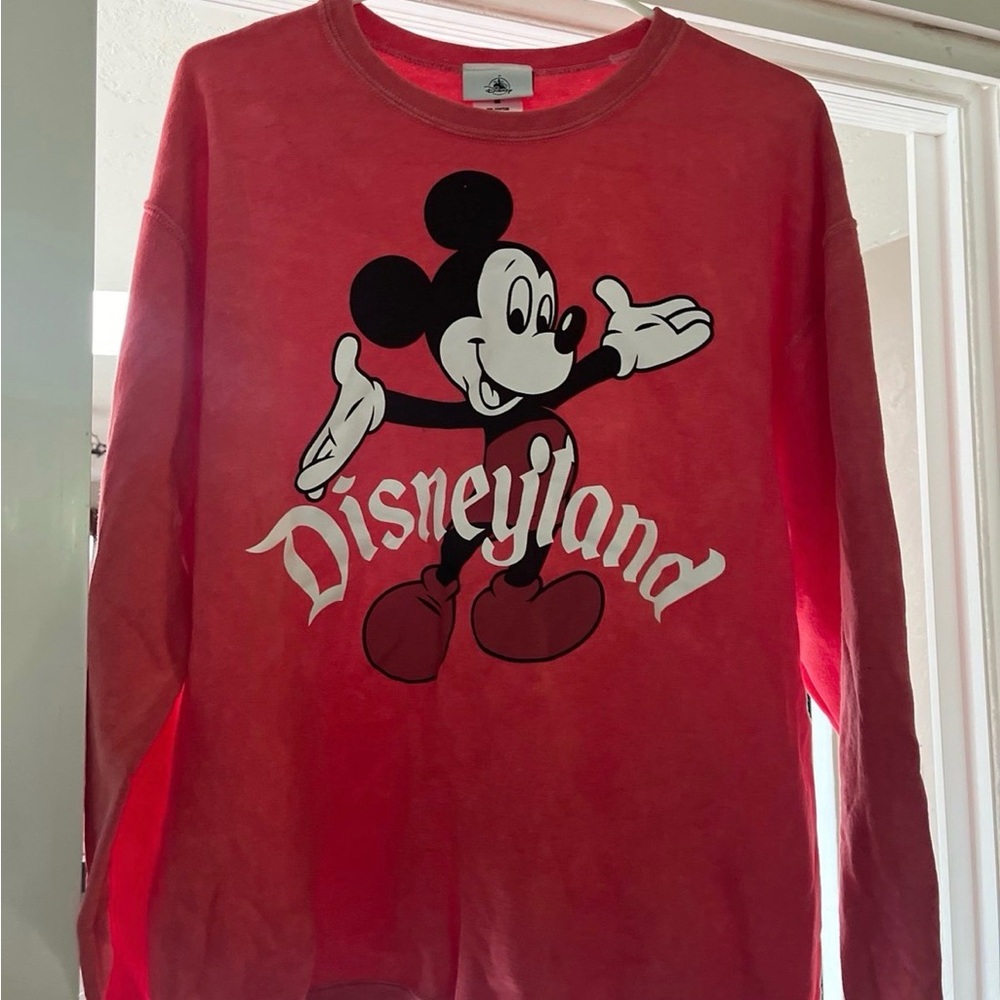 Disney Red Long Sleeve Mickey Mouse Crewneck Sweater